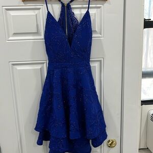Love, Nickie Lew Sparkly Blue Strappy Dress
